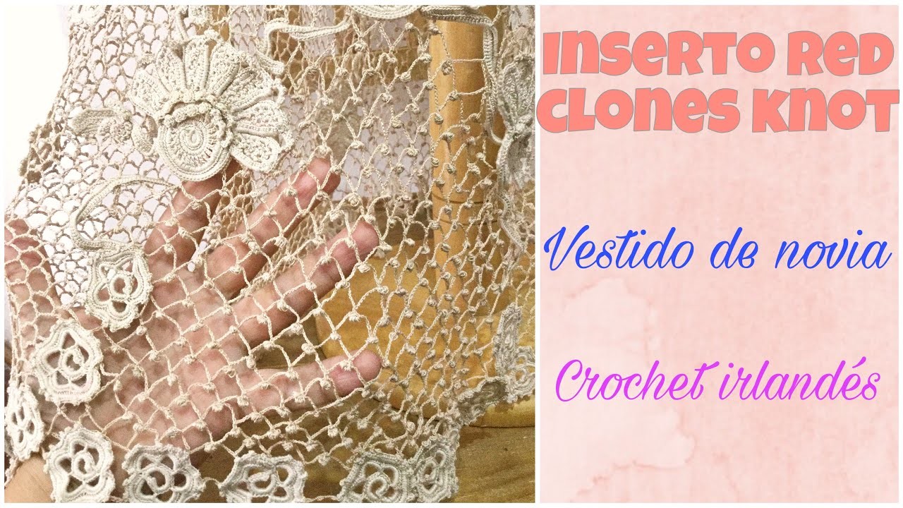 Crochet irlandés vestido de novia- Insertos de la falda- TejidoCirculos