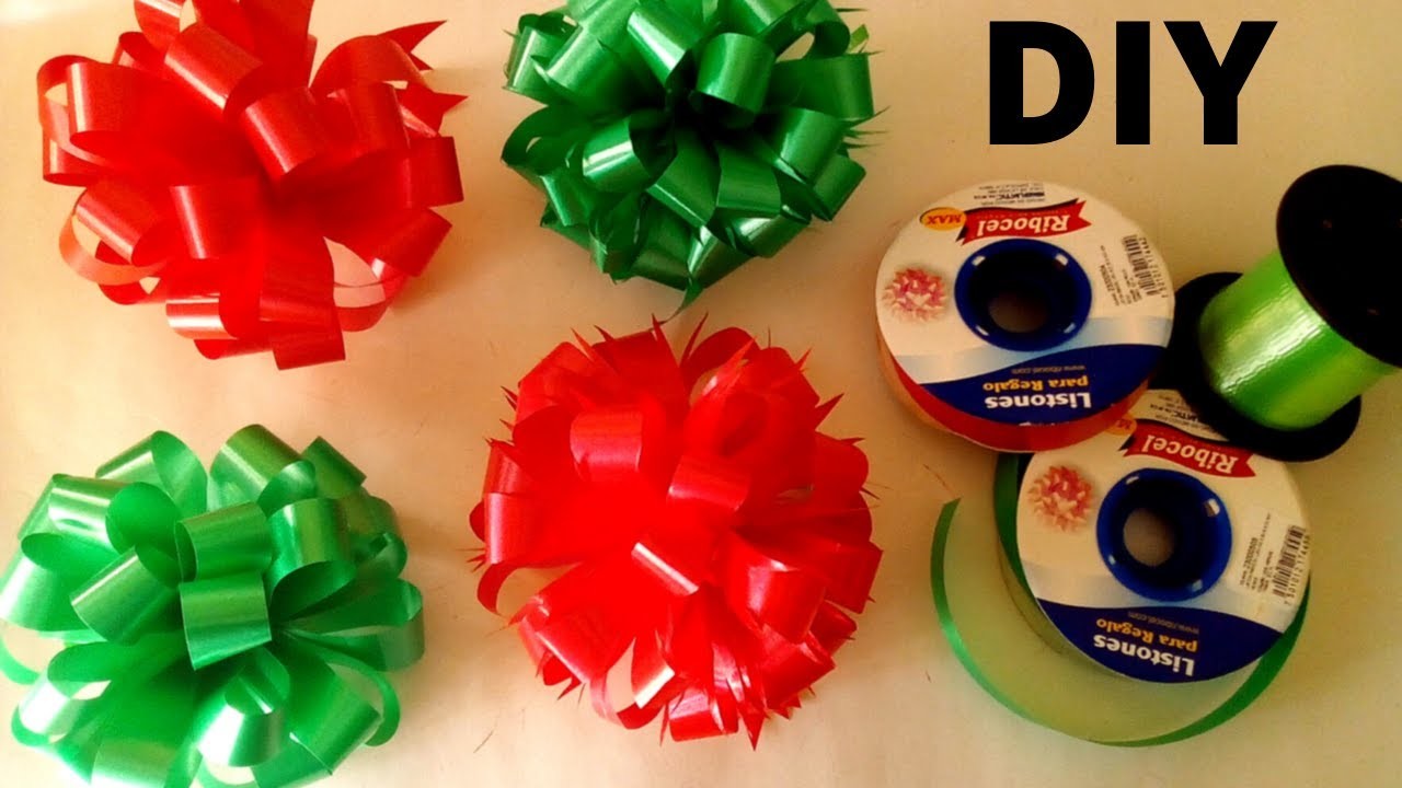 ????DIY MOÑOS bola de papel fáciles y rápidos????para regalos Navideños.cómo hacer moños para regalo
