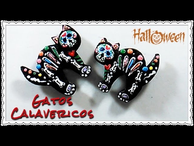 Gato Calavera ????. Tutorial. Porcelana Fría  |  Skull Cat ????. Tutorial. Cold Porcelain