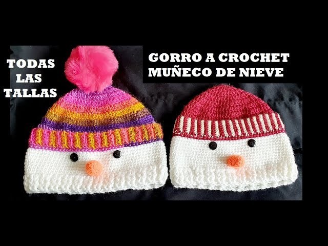 Gorro para niños  a crochet o ganchillo fácil de tejer ( gorro de navidad tejido en puntos altos )