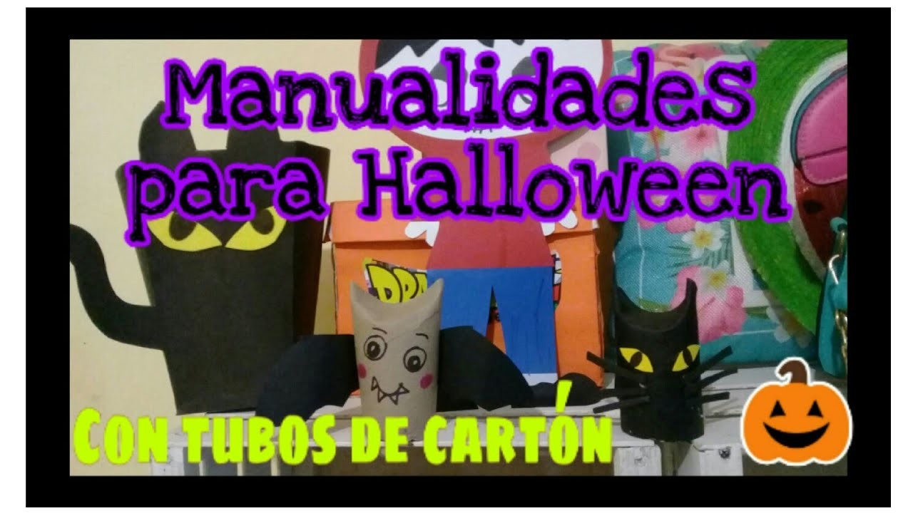 ????Manualidades para Halloween con tubos de cartón????