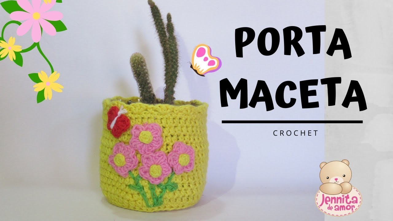 PORTA MACETA Tejida a Crochet Tutorial Paso a Paso