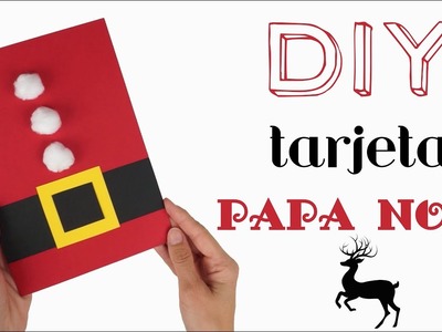 TARJETA NAVIDEÑA FÁCIL PARA NIÑOS | DIY Papá Noel