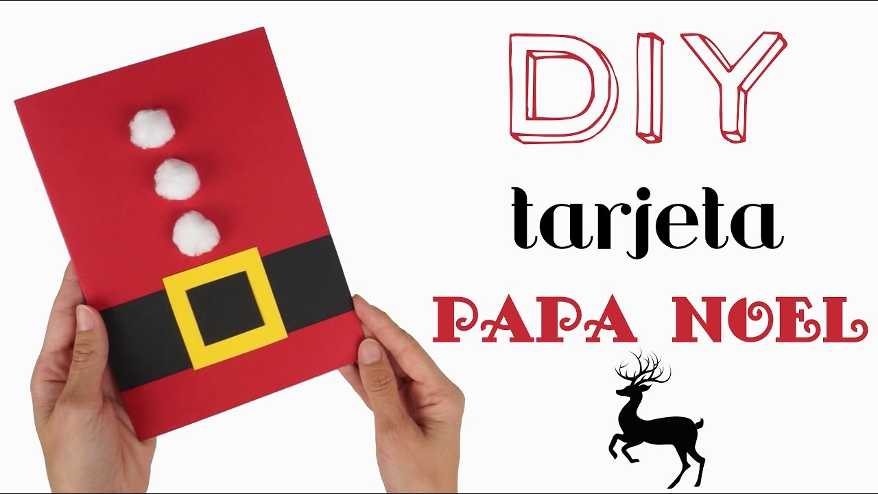 TARJETA NAVIDEÑA FÁCIL PARA NIÑOS | DIY Papá Noel