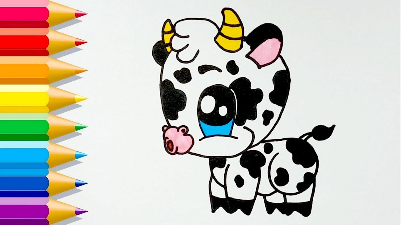 Aprende a dibujar una VACA KAWAII fácil ????