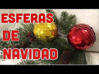 Como Decorar Esfera de Navidad Fácil  con Lentejuelas -DIY-  Make Christmas Spheres With Sequins