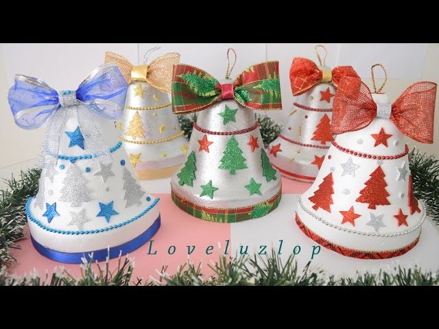Como decorar una campana Navideña con Foamy. How to decorate a Christmas Bell - Loveluzlop