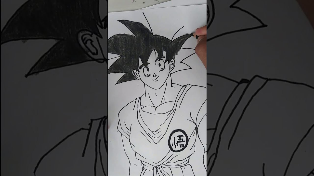 Como Dibujar A Goku A Lapiz Paso A Paso Sin Colorear How To Draw Goku 5350