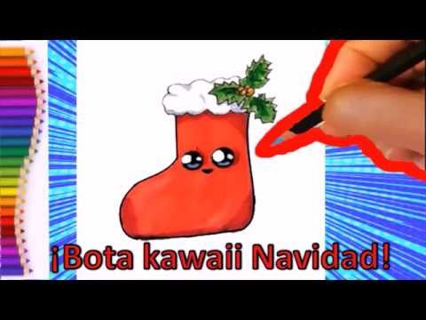 COMO DIBUJAR BOTA KAWAII DE NAVIDAD suprer facil| HOW TO DRAW CHRISTMAS BOOT