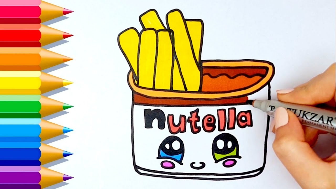 COMO DIBUJAR UN BOTE DE NUTELLA KAWAII PASO A PASO Faciles How To