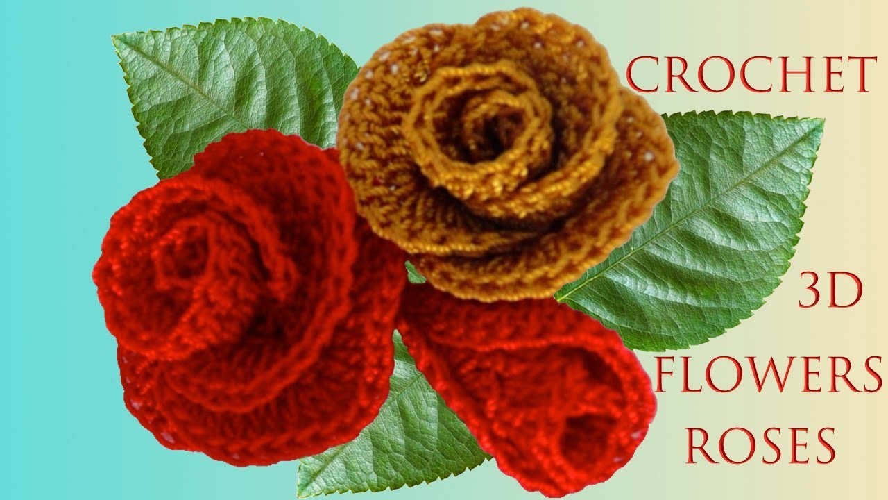 Como hacer fácil flores rosas con la mitad de un círculo a Crochet