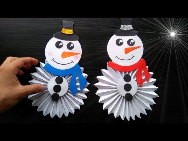Cómo hacer un muñeco de nieve de papel ???? Decoración navideña para el hogar????