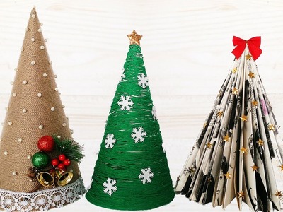 DIY 3 mini ARBOLES NAVIDEÑOS (fácil y económico) | 3 Easy DIY Christmas tree ideas