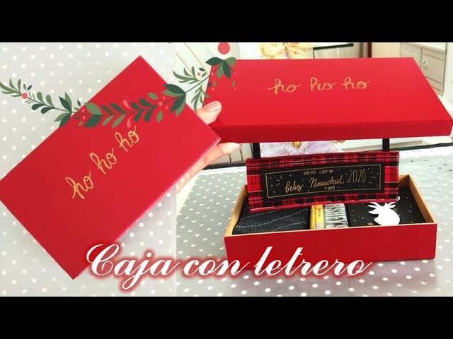 DIY ♡ Caja navideña de regalo con letrero  para tu novio | Erandy Paz