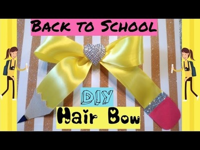 DIY Moño para el cabello. Prendedor. Broche para la escuela. Back to school bow.