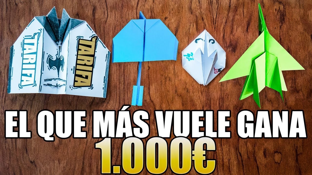 EL AVION DE PAPEL QUE MAS VUELE GANA 1000€ !! * COMPETICIÓN AVIONES DE PAPEL * [bytarifa]