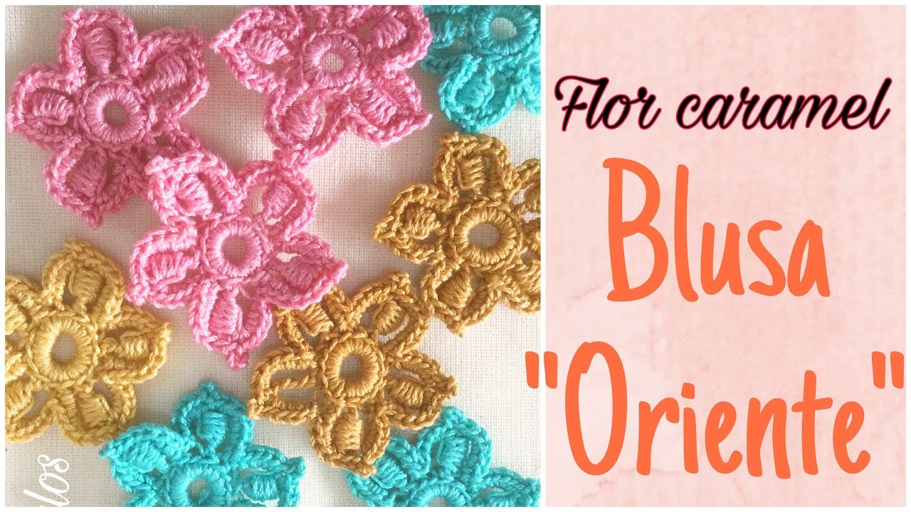 Flor crochet “Caramel” para Blusa en crochet irlandés