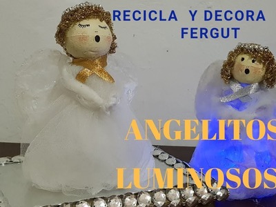 LAMPARA DE ANGEL con MATERIAL RECICLADO!.DIY  MAKE ANGEL LAMP FOR CHRISTMAS