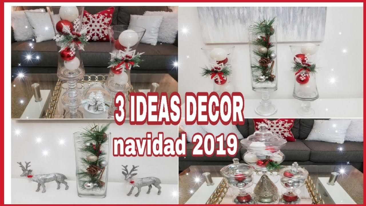 3 IDEAS PARA DECORAR EN NAVIDAD 2019.
Decoraciones Rojos blancos y plata.Tendencia navidad 2019