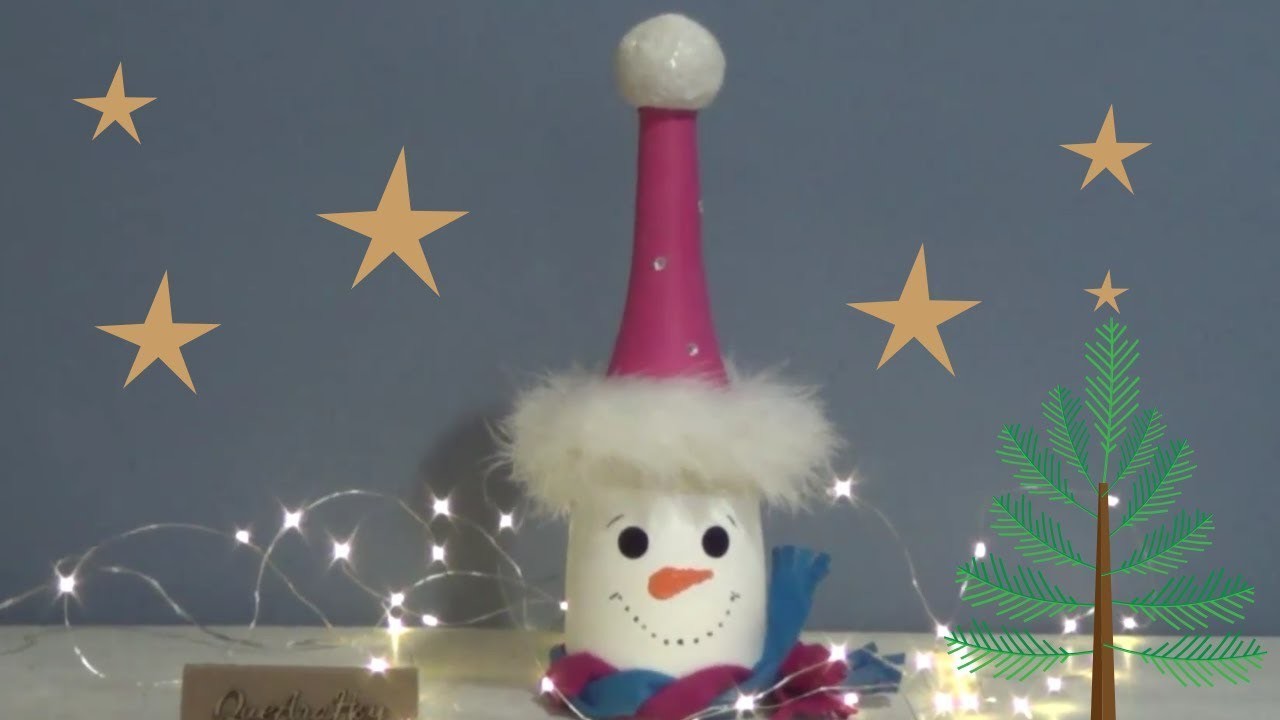 Adornos navideños reciclando botellas