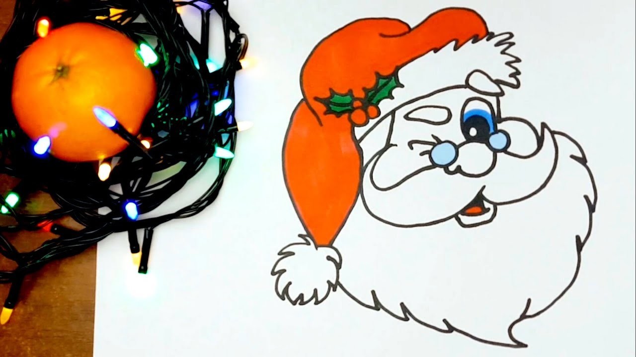 Aprende a dibujar y pintar a PAPÁ NOEL fácil ???? How to Draw a Cute Santa Claus