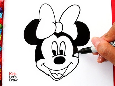 Aprende hacer Dibujos de MINNIE MOUSE con Brillantina | Glitter Minnie Mouse Drawings for Kids