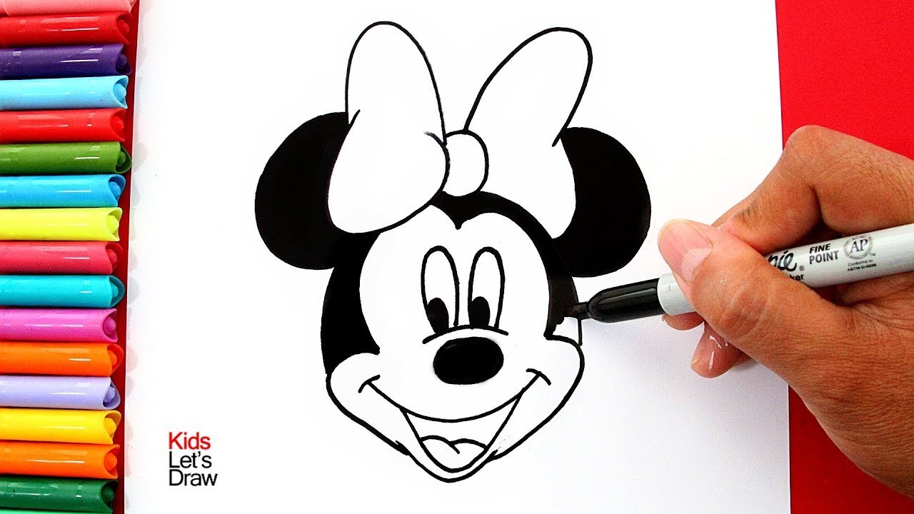 Aprende hacer Dibujos de MINNIE MOUSE con Brillantina | Glitter Minnie Mouse Drawings for Kids