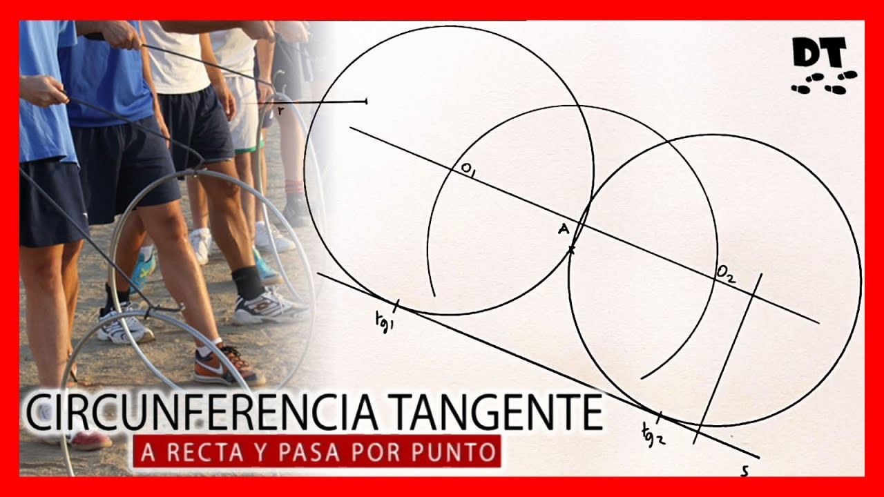 ⭕ Circunferencia tangente a una recta que pasa por un punto conocido el radio paso a paso