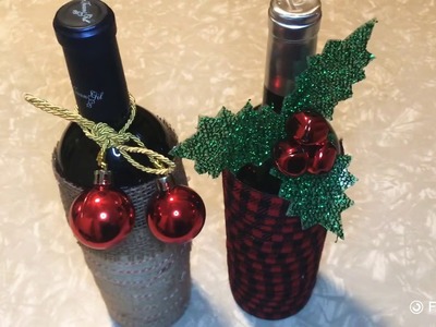 Cómo decorar botellas navideñas súper bonitas.Ideas Navideñas.Manualidades Navideña.