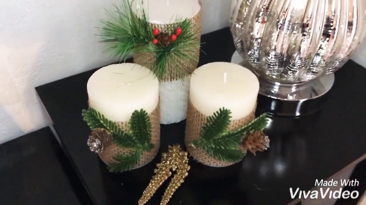 Cómo decorar velas navideñas Fácil y bonitas.christmas candles.????