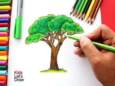 Cómo dibujar un ÁRBOL de manera fácil (paso a paso) | How to draw a Tree easy!