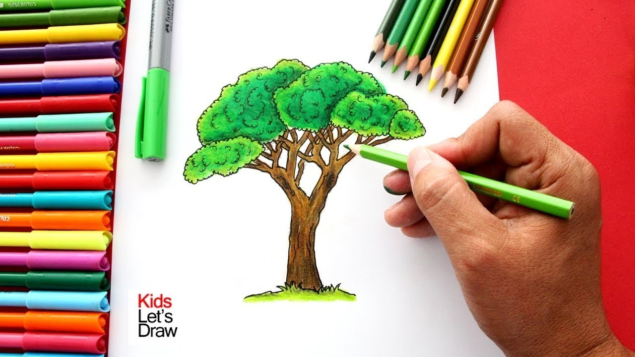 Cómo dibujar un ÁRBOL de manera fácil (paso a paso) | How to draw a Tree easy!