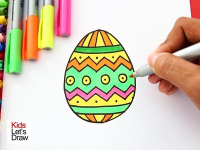 Cómo dibujar y colorear un Huevo de Pascua (Easter Egg) de manera fácil
