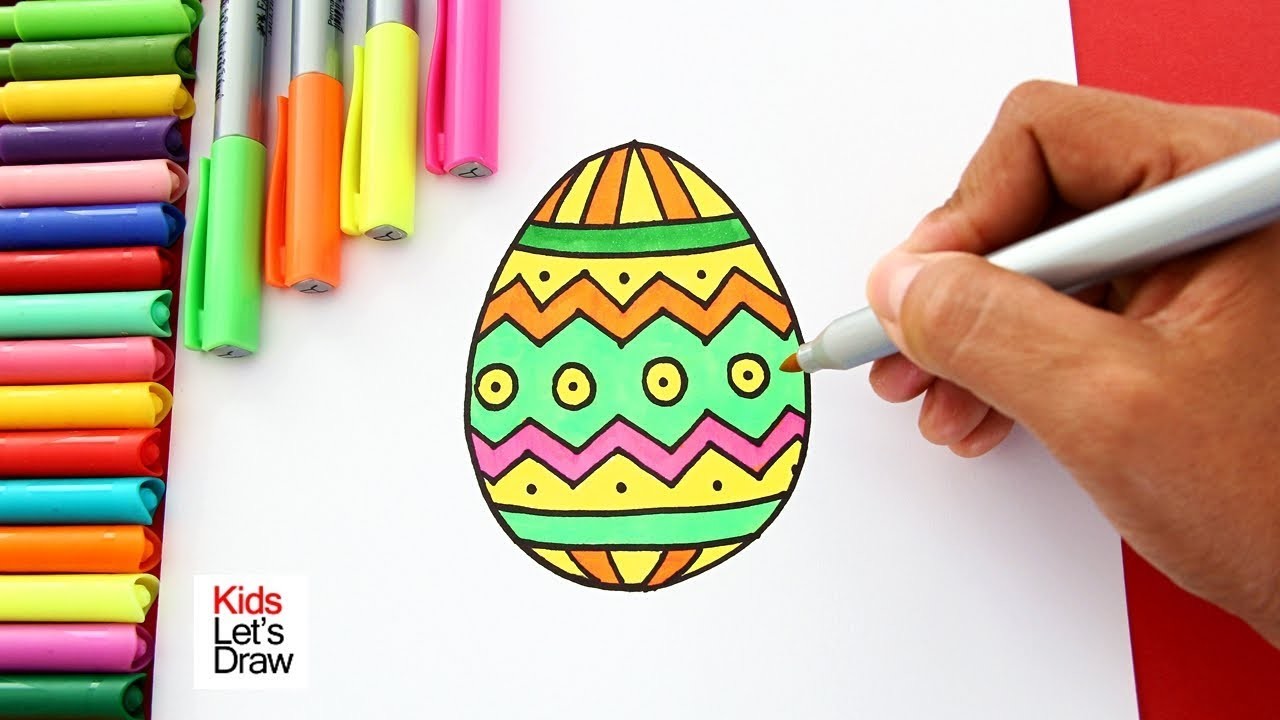 Cómo dibujar y colorear un Huevo de Pascua (Easter Egg) de manera fácil