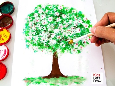 Cómo dibujar y pintar un Árbol con acuarelas y brillantina | Aprender a dibujar