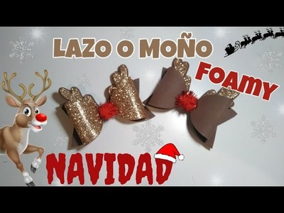 ????????COMO hacer un LAZO o MOÑO para NAVIDAD [RENO] FÁCIL en FOAMY How to make a bow for Christmas????