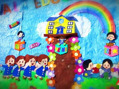 Como hacer un mural para niños por el dia de los jardines - Aniversario educacion inicial