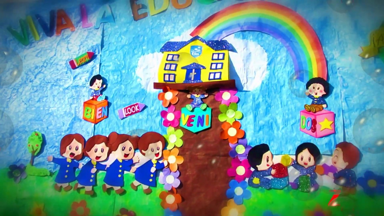 Como hacer un mural para niños por el dia de los jardines - Aniversario educacion inicial
