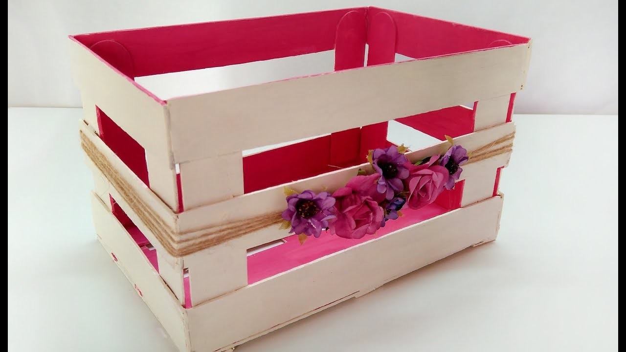 DIY Cajita rectangular con palitos de helado ~ Brotes de Creatividad