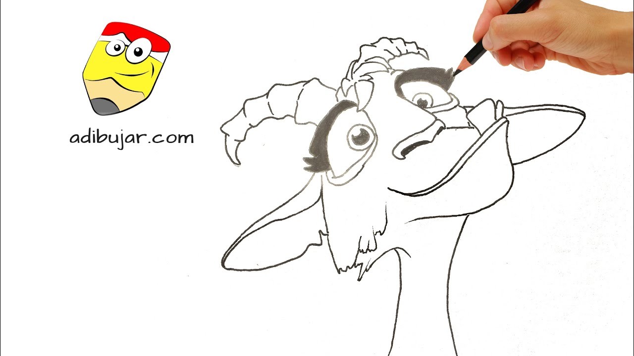 Ferdinand: Cómo dibujar a la cabra Lupe a lápiz fácil paso a paso | How to draw Lupe