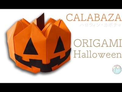 ORIGAMI HALLOWEEN - Calabaza (paper Pumpkin - ハロウィン折り紙カボチャの作り方）