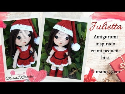 3ra parte Cabello y Gorro | Muñeca amigurumi Julietta en Navidad | Christmas amigurumi doll