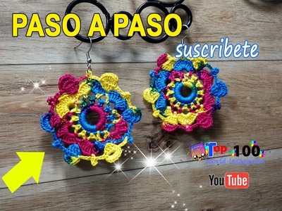 Aretes en crochet matizados, Lindos y coloridos!!
