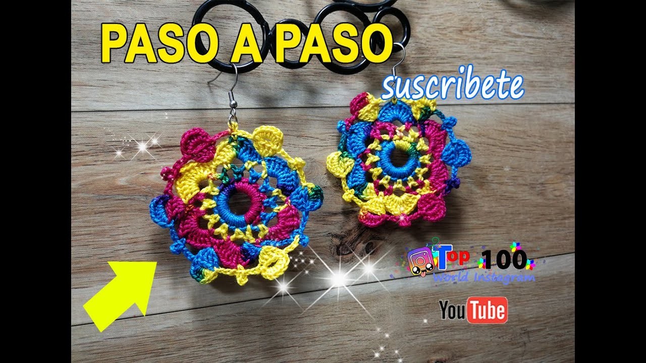 Aretes en crochet matizados, Lindos y coloridos!!