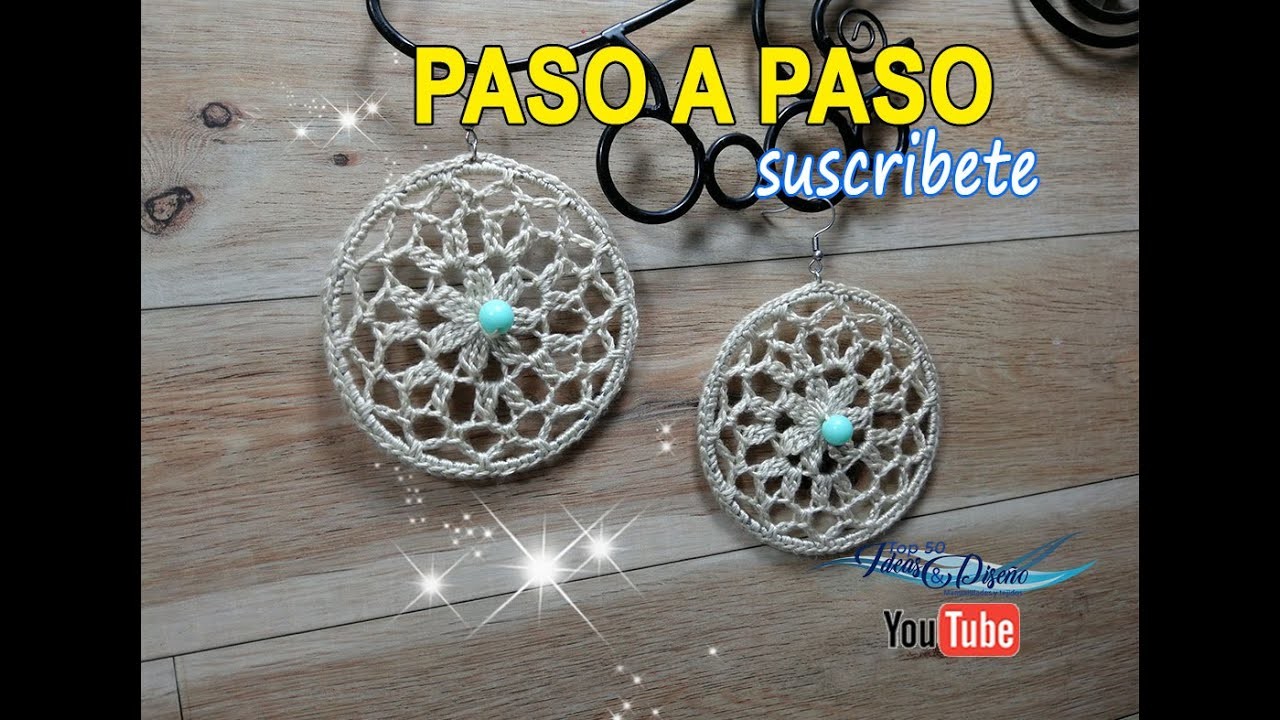 Aretes en crochet sobre argollas, Hermosos modelos