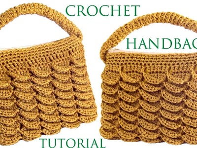 Como hacer un Bolso a Crochet punto de argollas gruesas abanicos 3D tejido tallermanualperu