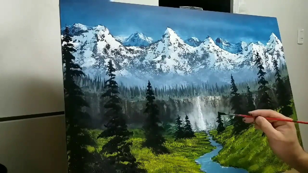 Como pintar un paisaje facil. Timelapse. How to paint a easy Landscape. Video completo en mi canal.