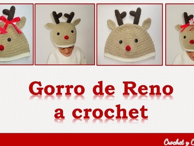 Gorro de Reno unisex tejido a crochet (ganchillo)
