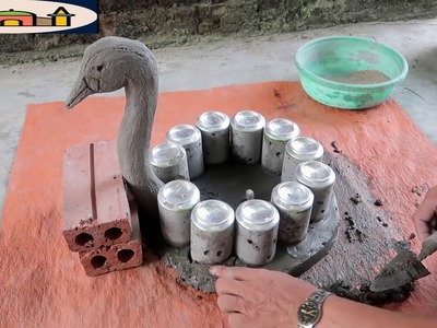 Ideas asombrosas con cemento   Creativos ollas de cemento para cisnes usando cemento fácil y simple