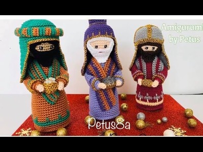 Reyes Magos en crochet, amigurumis by Petus